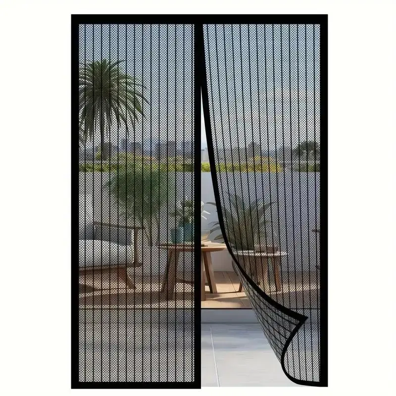 Self-Sealing Mesh Divider, Screen Door, Outdoor, Airflow, Hands-Free Design, Pest-Proof, Pet and Child-Friendly, Easy Installation