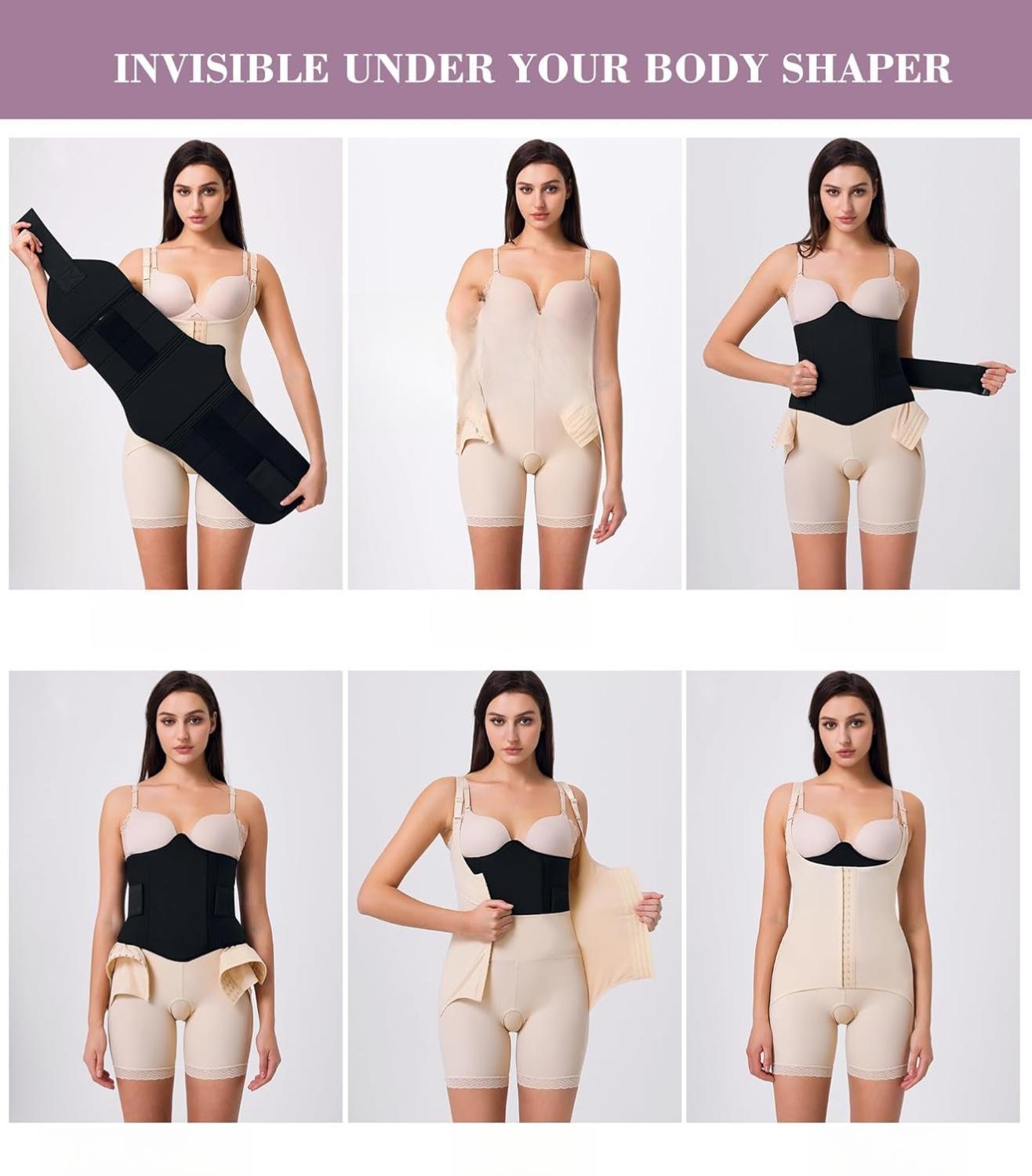 MUSE NOTE Women's Soft 360 Lipo Foam Ab Board - Post-Surgery Shapewear with Abdominal Compression, 360 All-Round Wrap, Elastic Stretch, Cotton Fabric, Adjustable Rubber Band, Seamless Discreet Fit for Tummy Tuck Recovery, Body Contouring, Pain Relief