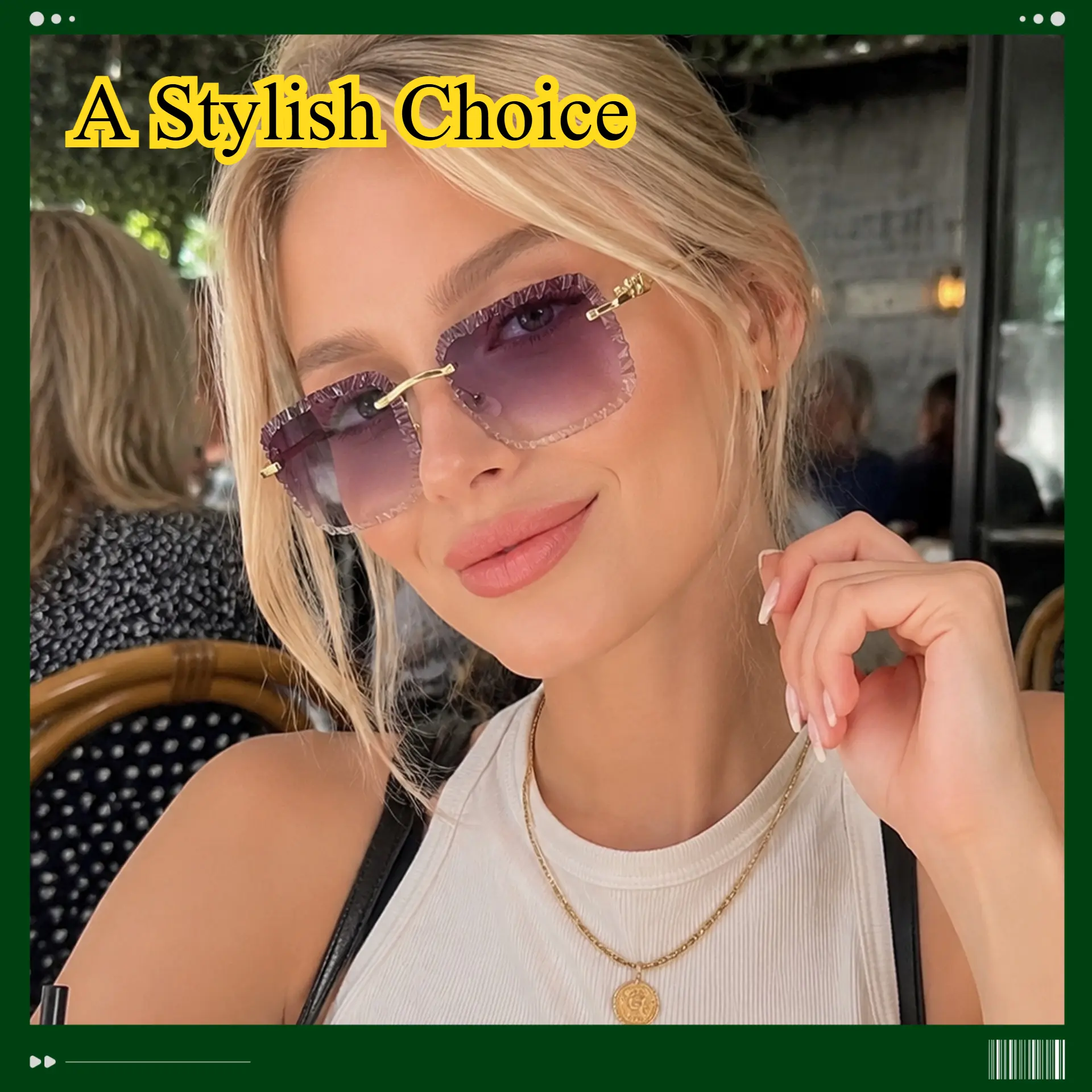 Stylish Gradient Sunglasses with Purple Lenses, Elegant Unisex Design for Summer Fashion, Available in Multiple Colors