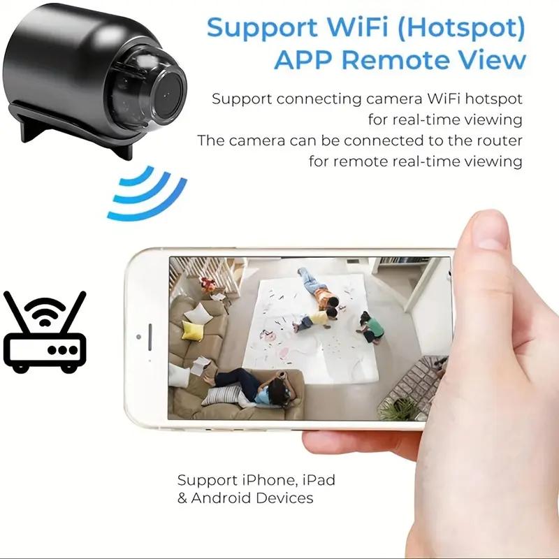 2.4 GHz WiFi Video Recorder Camera, Indoor Safety and Security Surveillance Night Vision HD Mini Camera for Home Security