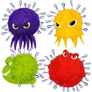 Sea Animal Octopus Water Balls 4 Pack - Pool Toys Outdoor Activity Game Bath Tub Sensory Octopus Absorbent Splash Balls Bomb, Floating Swim Toys, Easter Basket Stuffersfidget toys