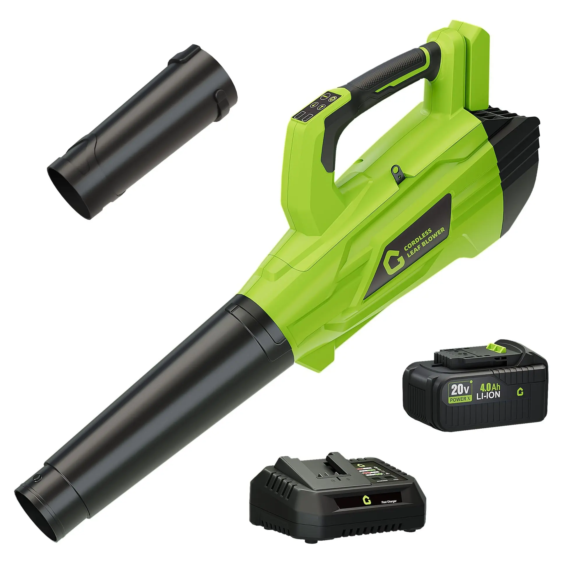 Garvee High Power Cord-free Leaf Blower – 21V, 550CFM 150MPH, 6-Speed, Lightweight, Includes 2 x 2.0Ah Batteries & Charger – Ideal for Lawn, Patio, Yard, Garden, Outdoor Particle & Leaves