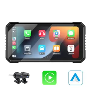 Venbes 6.25-Inch Motorcycle Navigation, Wireless Carplay Android Auto, Ip67 Waterproof, Touchscreen, Voice Control, Bluetooth-compatible, Universal Model