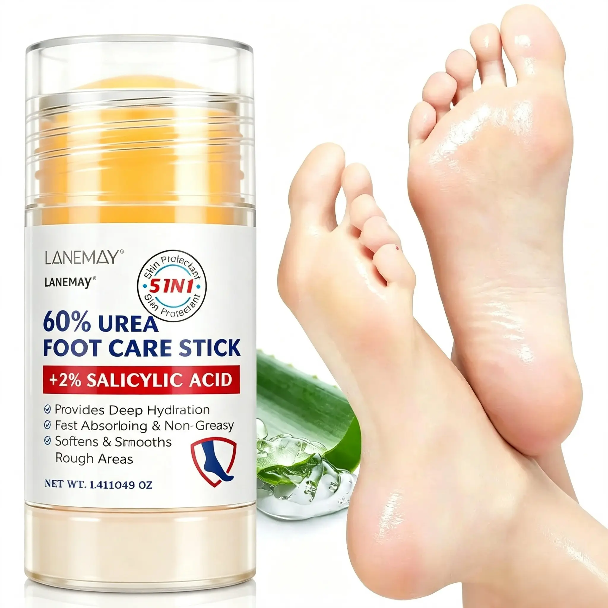 LANEMAY Urea Cream 60% Maximum Strength, 40g, Dead Skin Remover and Callus Repair Treatment, Intensive Foot Care Lotion for Cracked Heels, Exfoliating, Hydrating and Moisturizing Heel Cream, Moisturizer, Foot Cream For Dry Feet