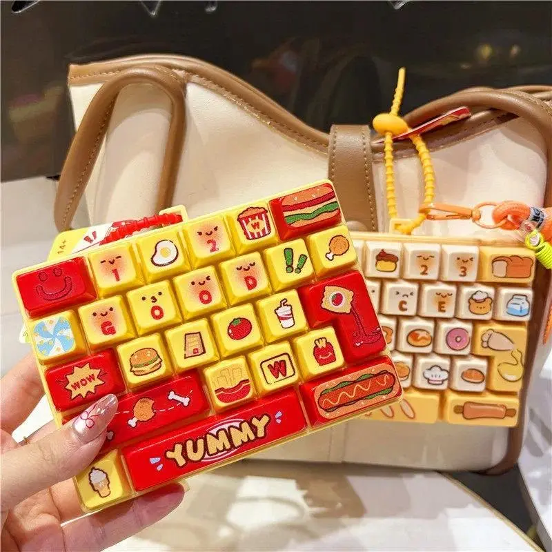 26 Grid Keyboard Keycap Clicker Fidget Keyboard Key Caps Anti Stress Keychains Cute Clicker Keychain Bag Charms 키캡 클릭커