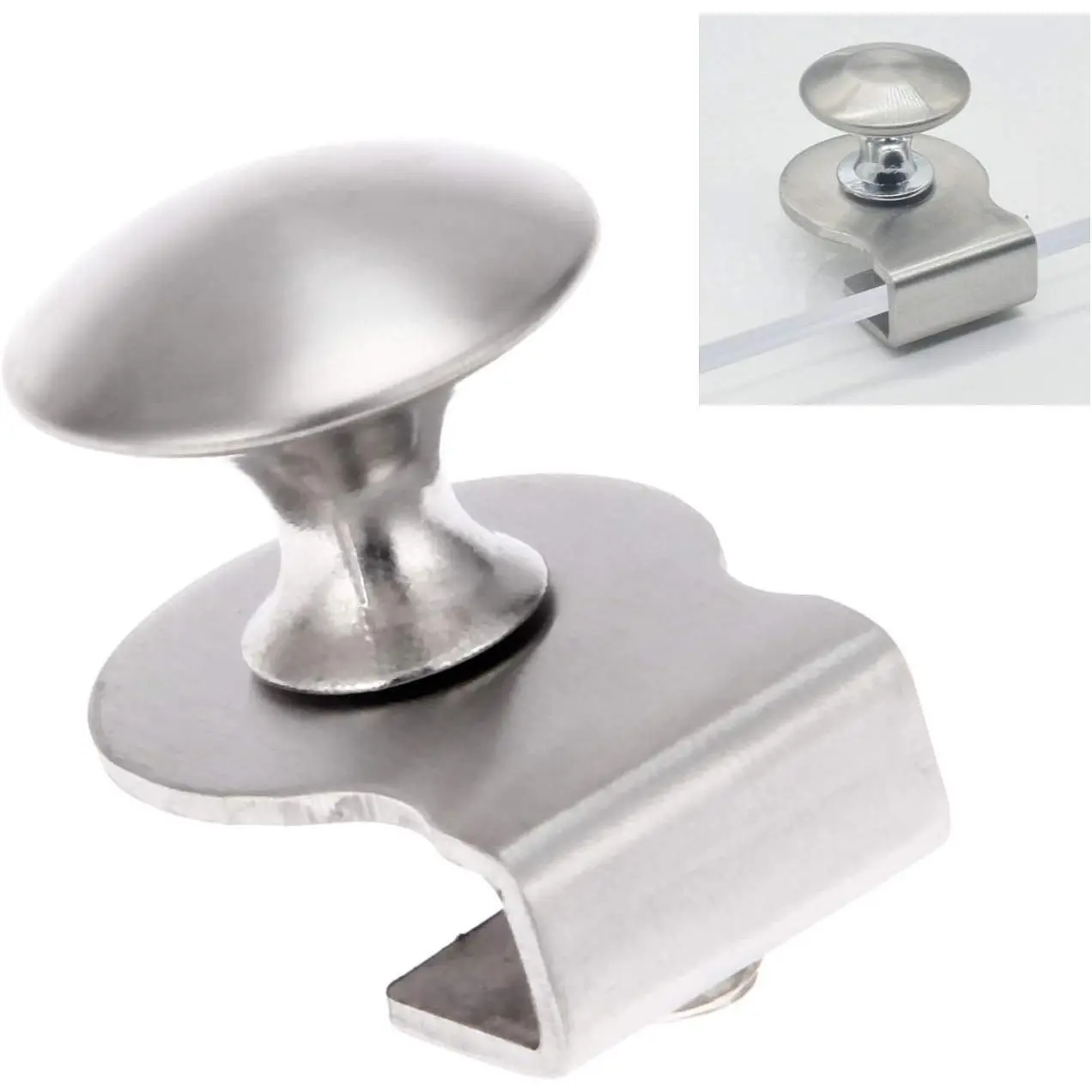 Sliding Glass Window Handle/Clamp/Clips For 5-8mm  Furniture Glass | 1 Pack, Small Round Grip'S Diameter Is 29mm/1.14", Fits 5-8mm Thick Glass, Easy Installation, Convenient To Grip.