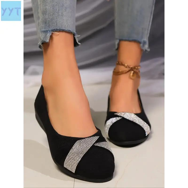 Women's Mary Jane Flats, Casual Flats, Soft-soled Flats, Shiny Design, Light and Comfortable, Hand Washable, Suitable for All Seasons.