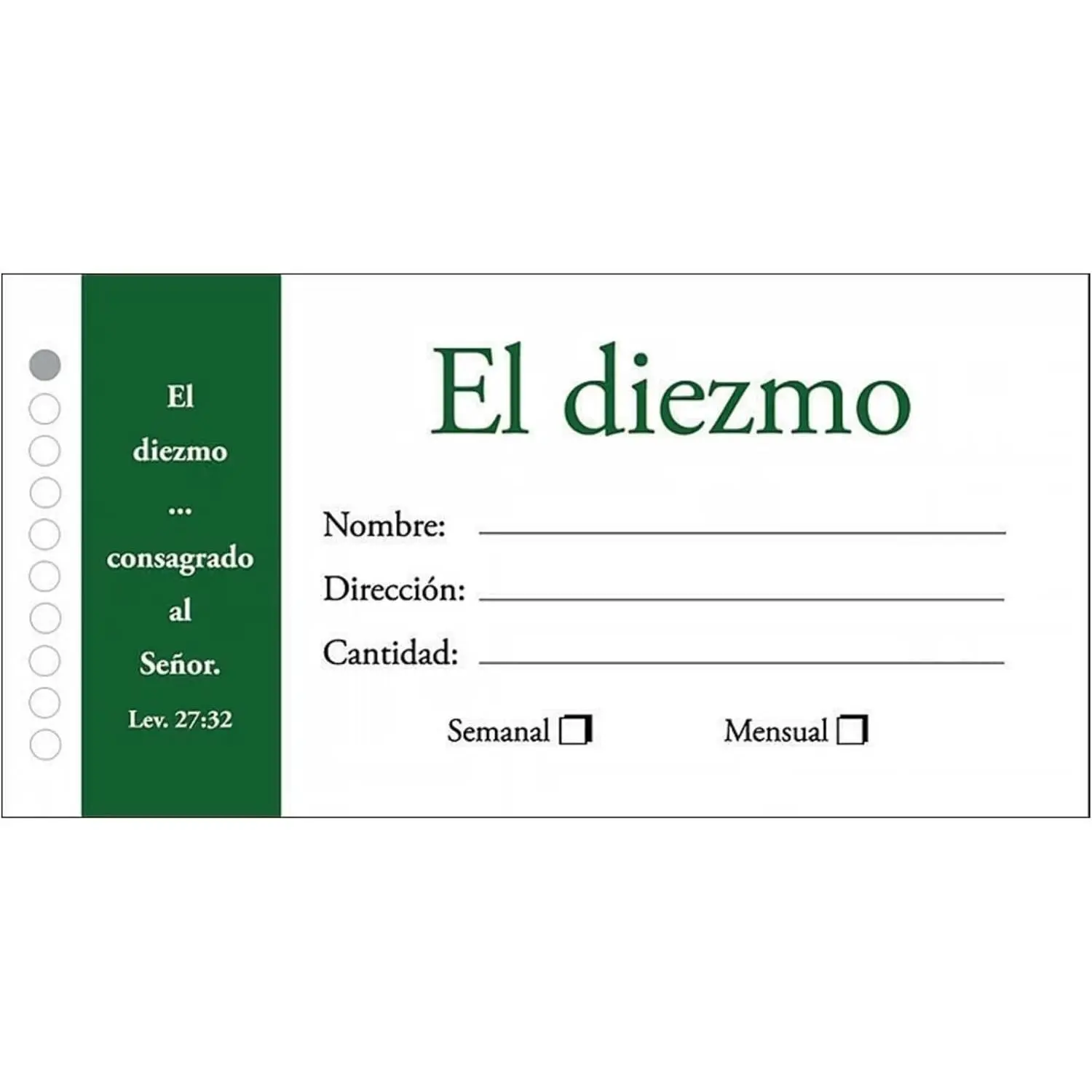 Spanish Church Offering Envelopes, Tither/El Diezmo, 100 Count