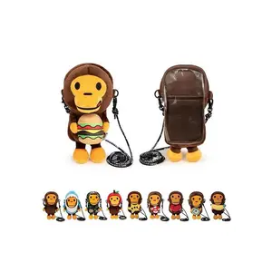 Transparent Surface Cartoon Monkey Figure Shoulder Bag Cosplay Mobile Holder With Bananas Coin Purse Crossbody Bag party gifts
