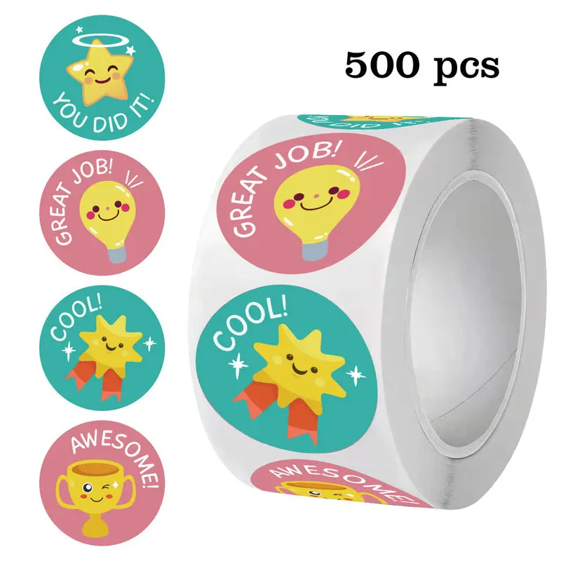 Back-to-School Reward Stickers 500pcs Student Cartoon Reward Encouragement Stickers Stickers Classroom Reward Teacher Supplies