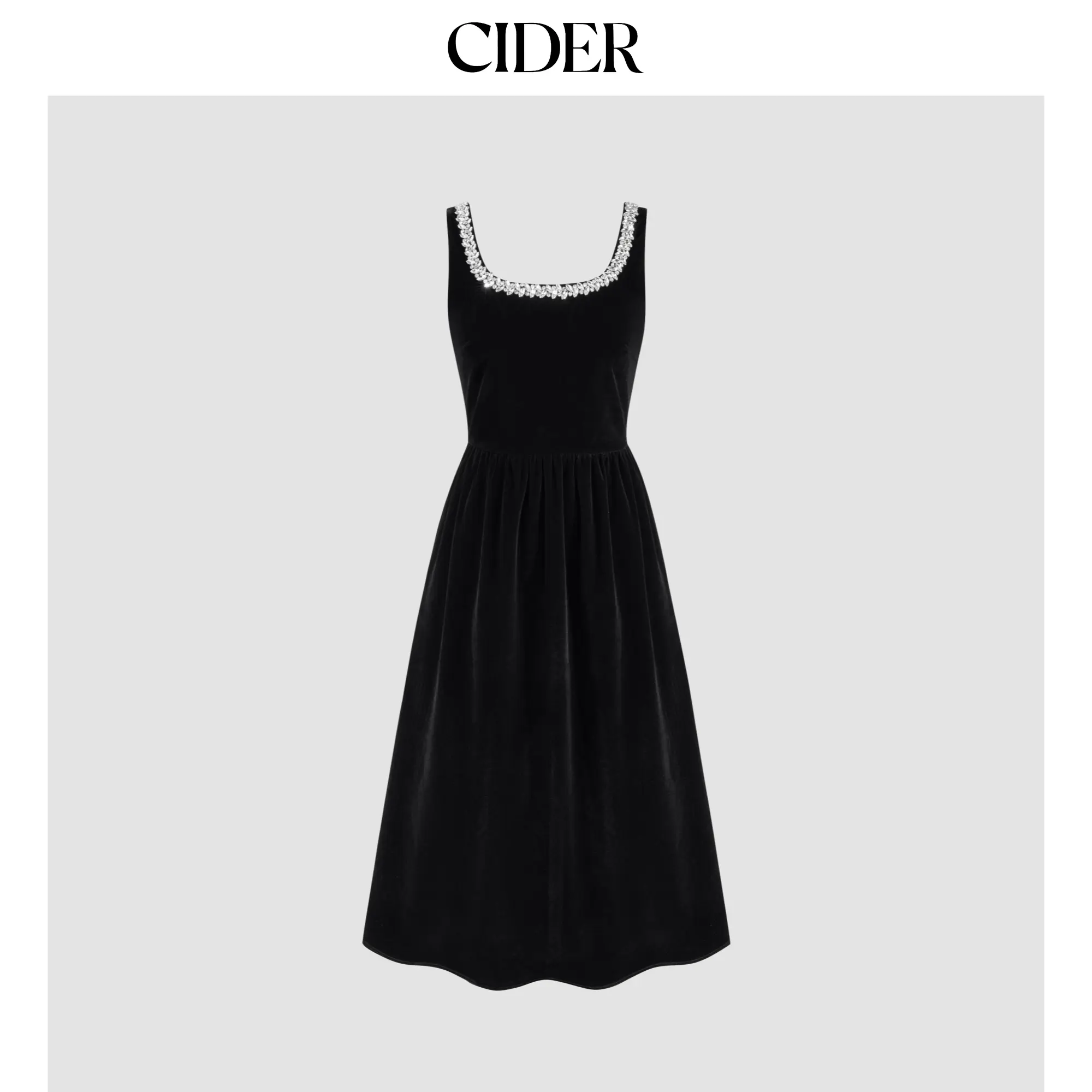 Cider Velvet Rhinestone Ruffle Maxi Dress