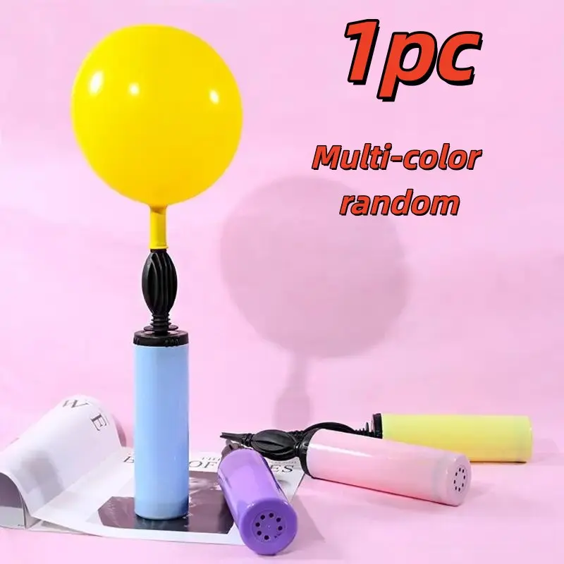 Manual Balloon Pump, Balloon Blower, Handheld Latex & Aluminum Foil Inflator, Wedding Thanksgiving Party Accessory Tool, Easy Operation Durable Design, Random Color