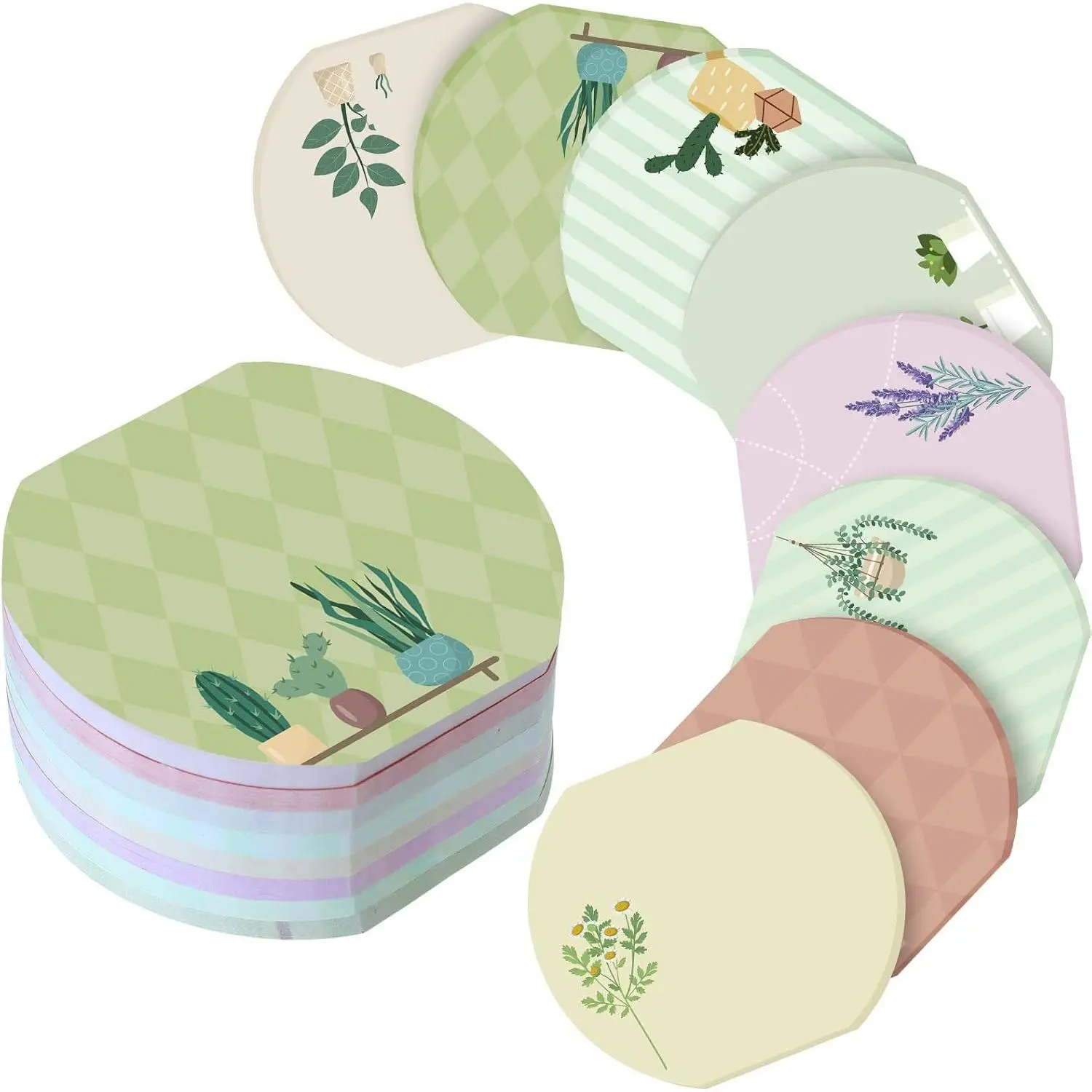 8 count  Theme Cute Notes Pad Color Sticky Funny Note Pad List Stylish Practical Cute Notepads for Office  Supplies, 50 Sheets Per ()