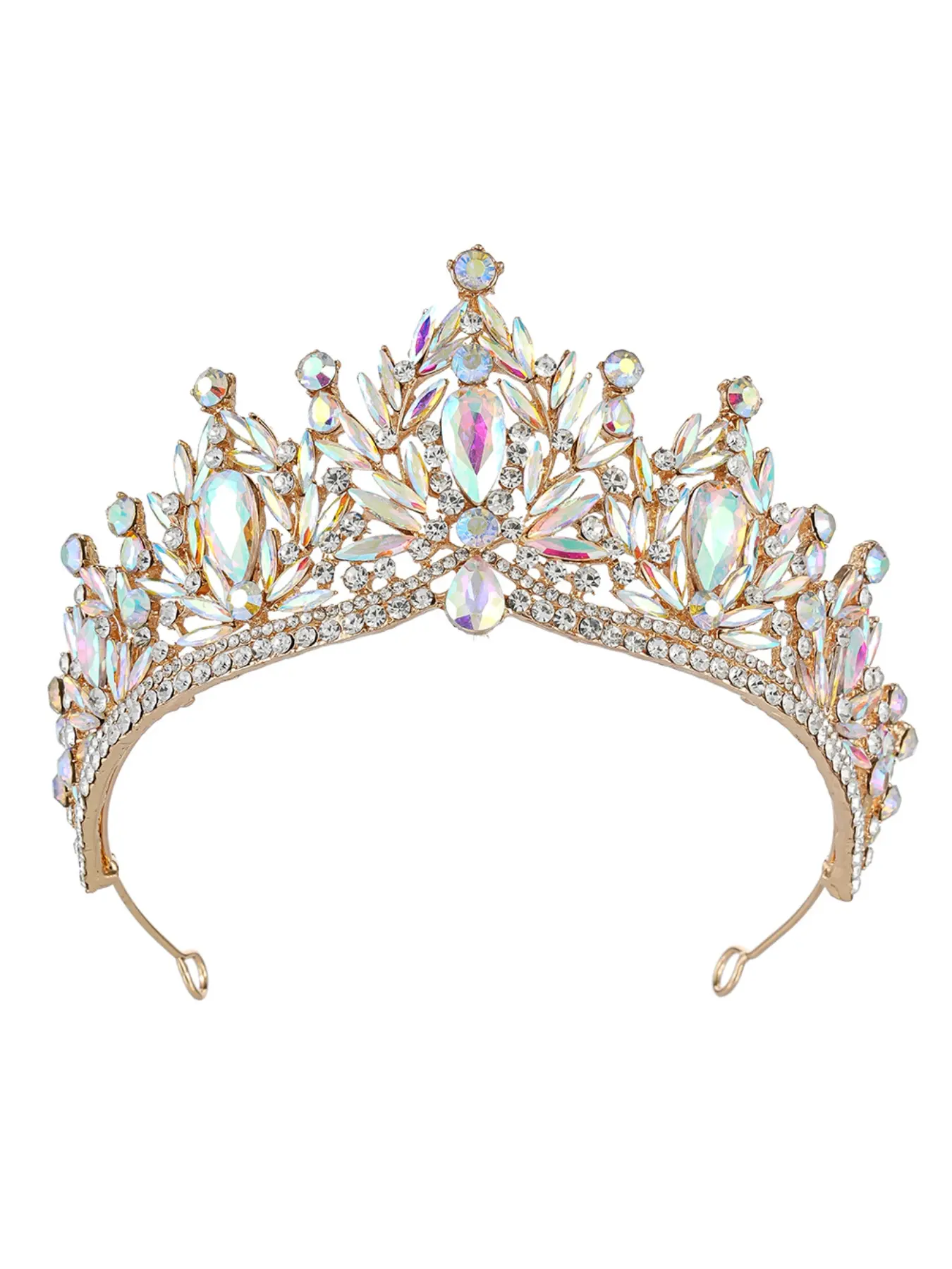 Bride Crown European and American Baroque Alloy Color Beauty Crown Tiara
