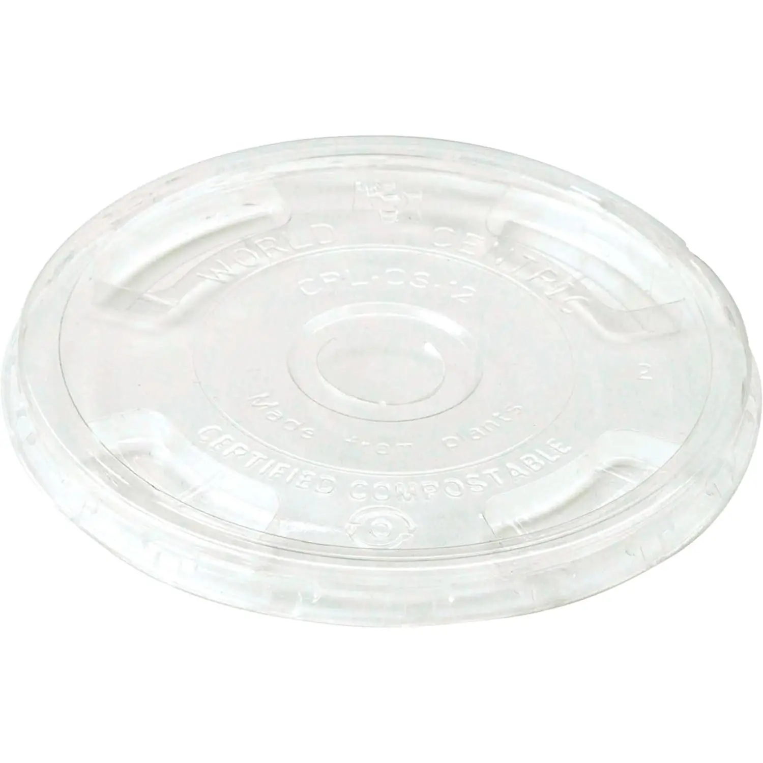 Compostable Cup , Fits 9-24 Oz Cold Cups, Pack of 200 | PLA Beverage Cup Lid, Snap-Tight Design, Leak Resistant, Straw Slot, , Durable