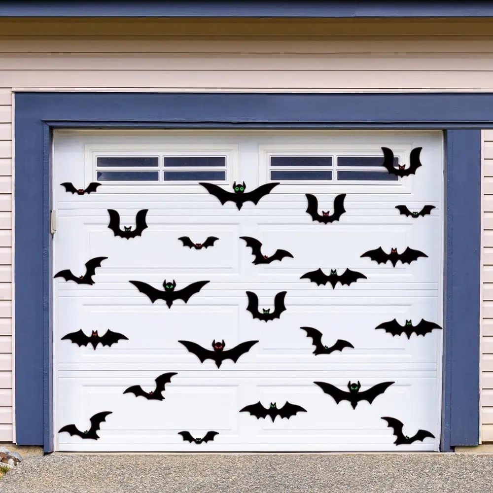 23-Piece Waterproof Decorative Magnetic Bats Halloween Decorations with Individual Eyes for Garage Door, Car, Water Proof