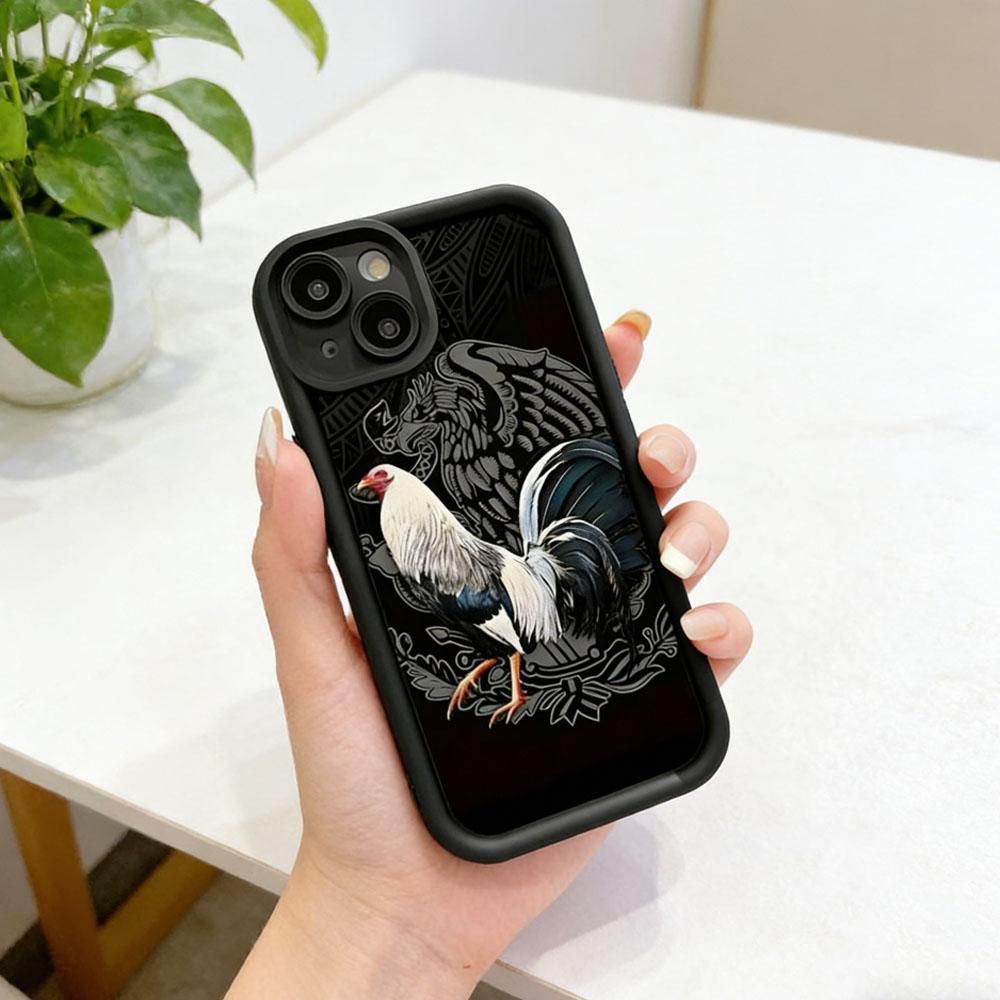 Mexican Rooster Gamefowl Phone Case for iPhone 17 Pro Max 16 E 15 14 Plus 13 12 11 & Samsung S21 - S26 Ultra Plus, Cool Creative Rooster Pattern Shockproof Silicone Protective Softcase Mexican Rooster Gamefowl Phone Case for iPhone 17 Pro Max 16 E 15 14 Plus 13 12 11 & Samsung S21 - S26 Ultra Plus, Cool Creative Rooster Pattern Shockproof Silicone Protective Softcase