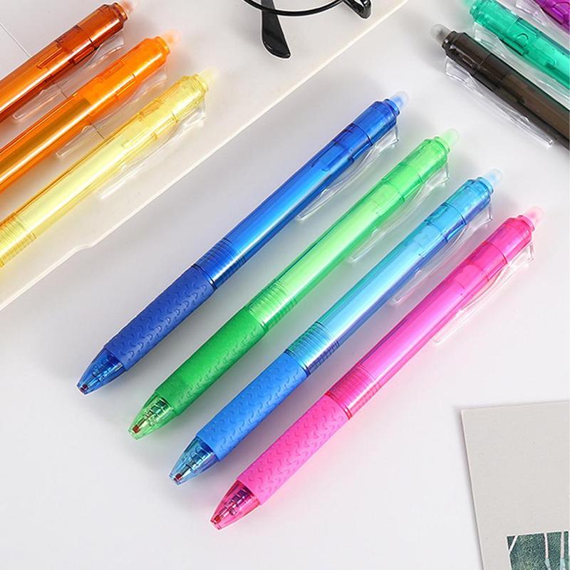 12 Colors Erasable Neutral Pen, 1/4 Sets 0.7mm Erasable Color Pen, Smooth Writing Pen for Homework Painting Diary Teachers Students Offices