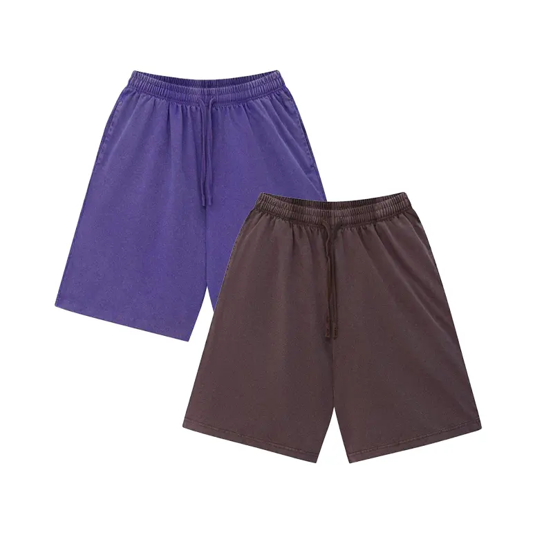 2 Pack Men's Relaxed Fit Sweat Shorts, Soft Athletic Shorts with Vintage Washed Finish, Drawstring Elastic Waist and Pockets for Gym, Lounge and Travel