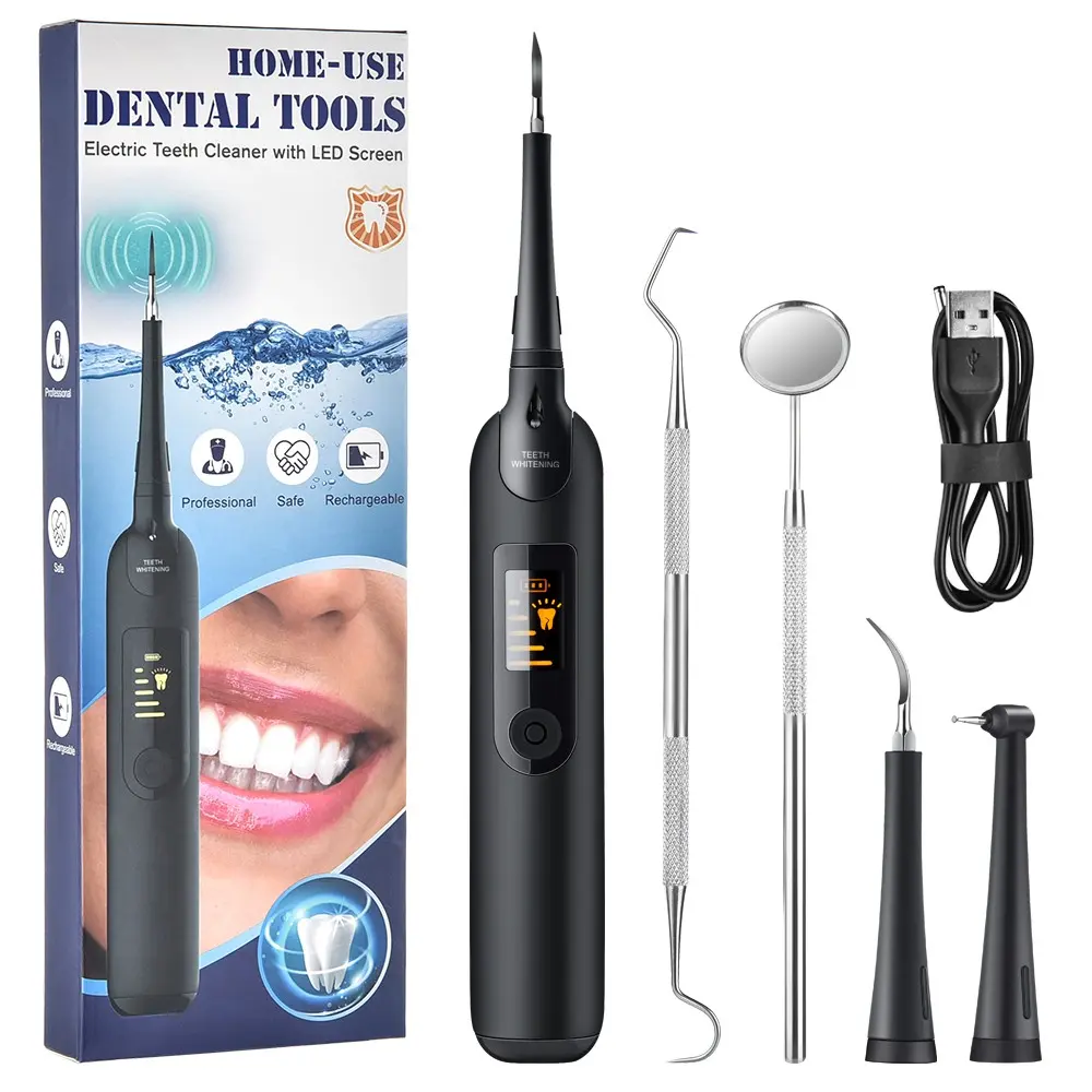 Electric Tooth Cleaning Kit, 5-Stage Power Electric Teeth Cleaner, Cordless Tooth Cleaner, Oral Care Tool Set, Effective Dental Hygiene Equipment