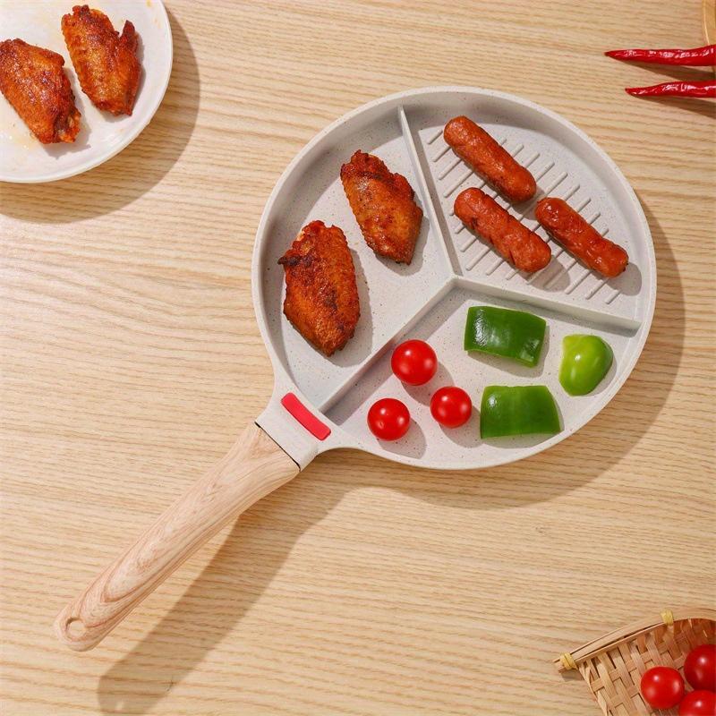 Versatile 3-in-1 Non-Stick Frying Pan with Divider - Perfect for Steak & More, Kitchen Essential