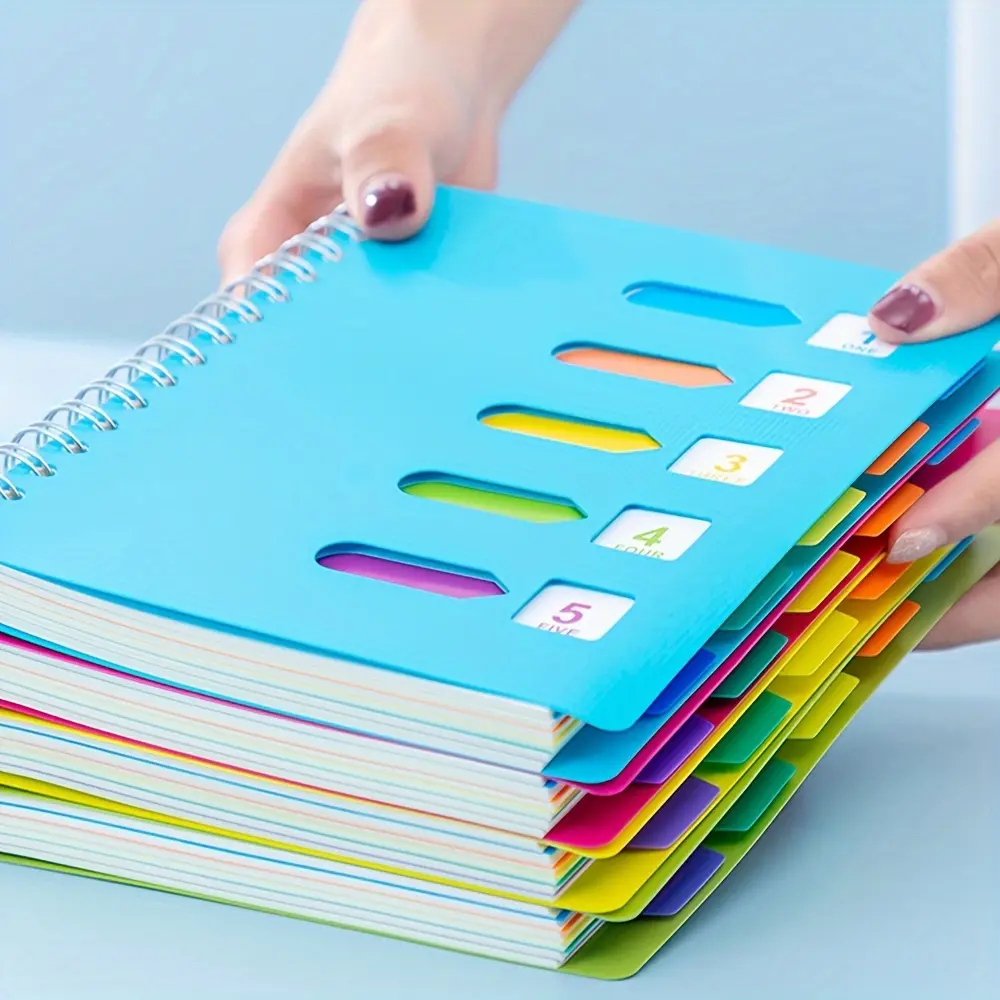 Wholesale Purchase A5/B5 240 Pages Colour Hardshell Thickened Notepad with Spiral Book Labels, Notebook with Tabs - The Perfect Student Gift (Complimentary 6 Beautiful Cartoon Stickers)