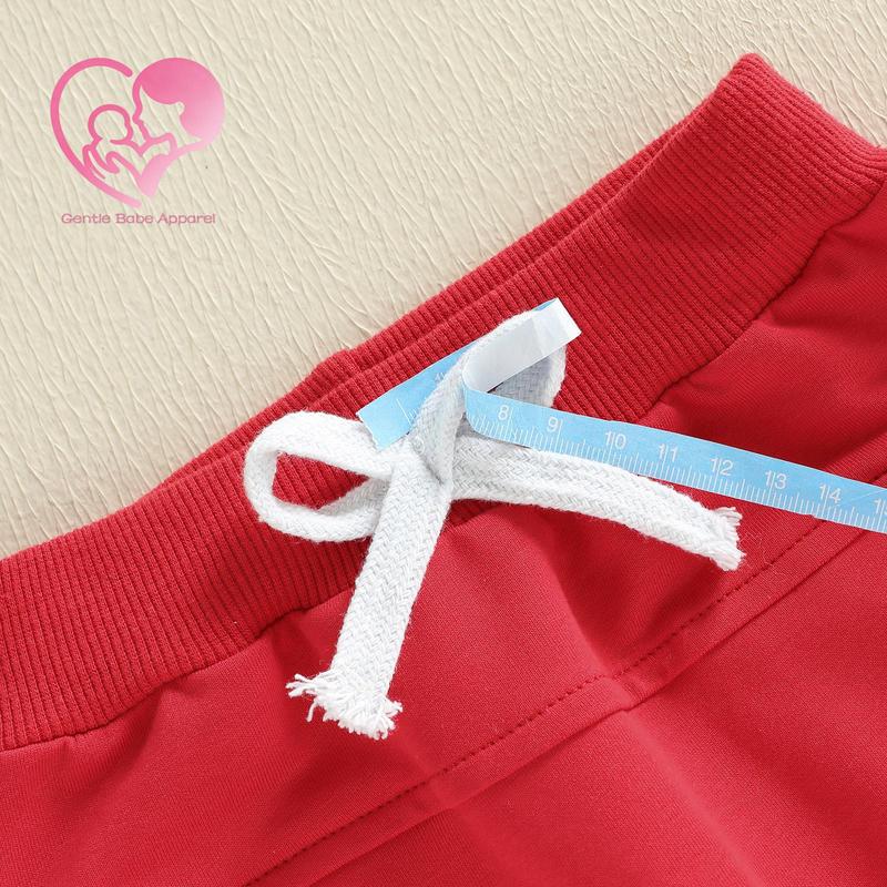 (70%Cotton) Toddler Boy Valentine's Day Outfit Heart Letter Long Sleeve Sweatshirt Solid Joggers 2 Piece Set Cute Valentine ClotheAs Baby Boy Spring Casual Wear My First Valentine Clothing