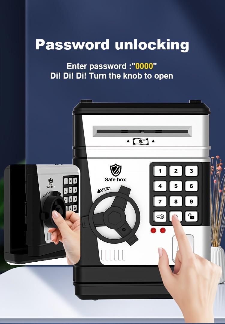 1pc Electronic Piggy Bank ATM Machine with Fingerprint and Password Security - Acrylic Black, Real Money Savings Bank for Birthday, Halloween, Thanksgiving, Christmas Gift Decor Ornaments Multicolor