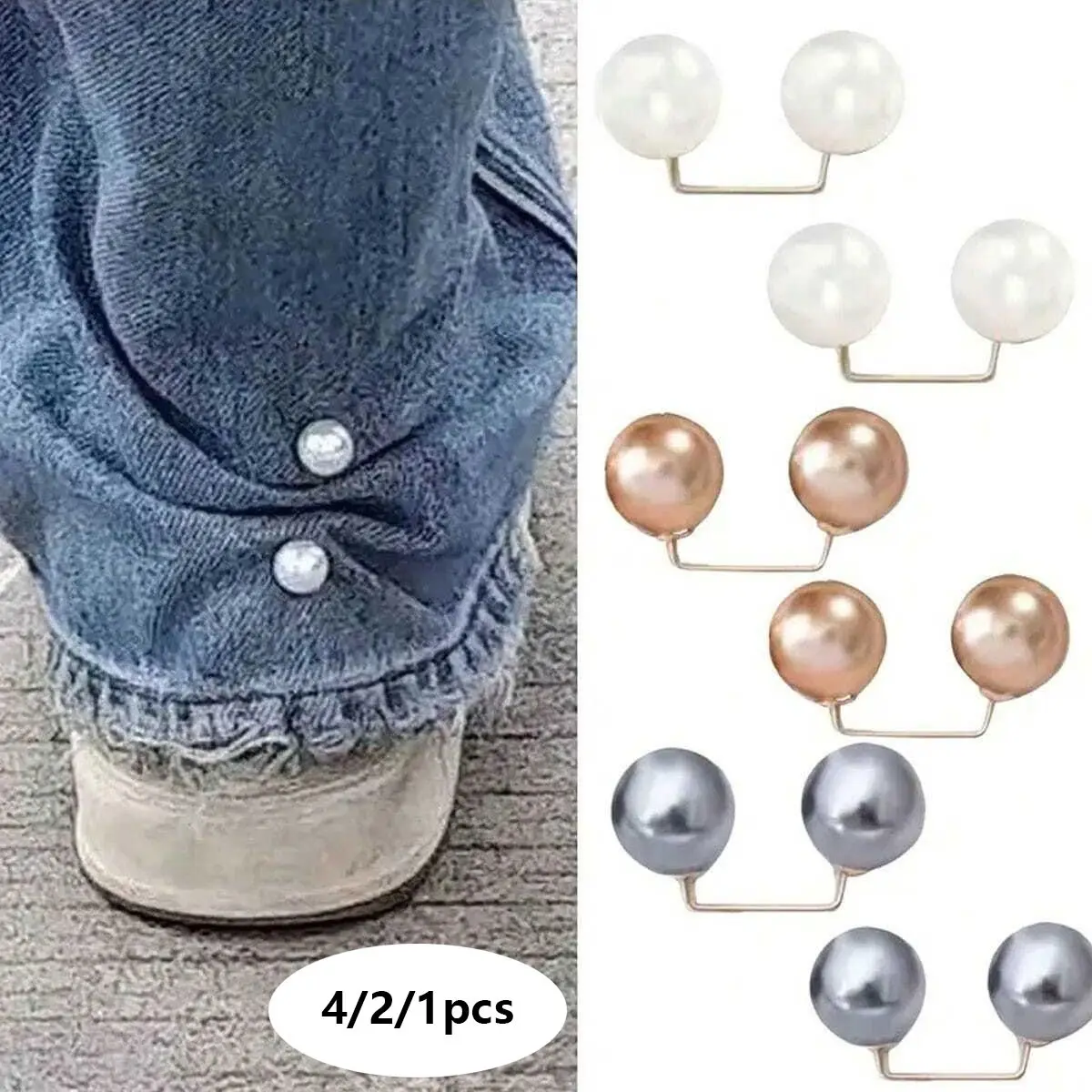 4 Invisible Pants Leg Shortening Clips, Invisible Design, Neat Appearance, Non-Slip Hem Clamps, Sewing-Free Hidden Hooks, Anti-Roll Pant Cuffs, Custom Clothing Accessories