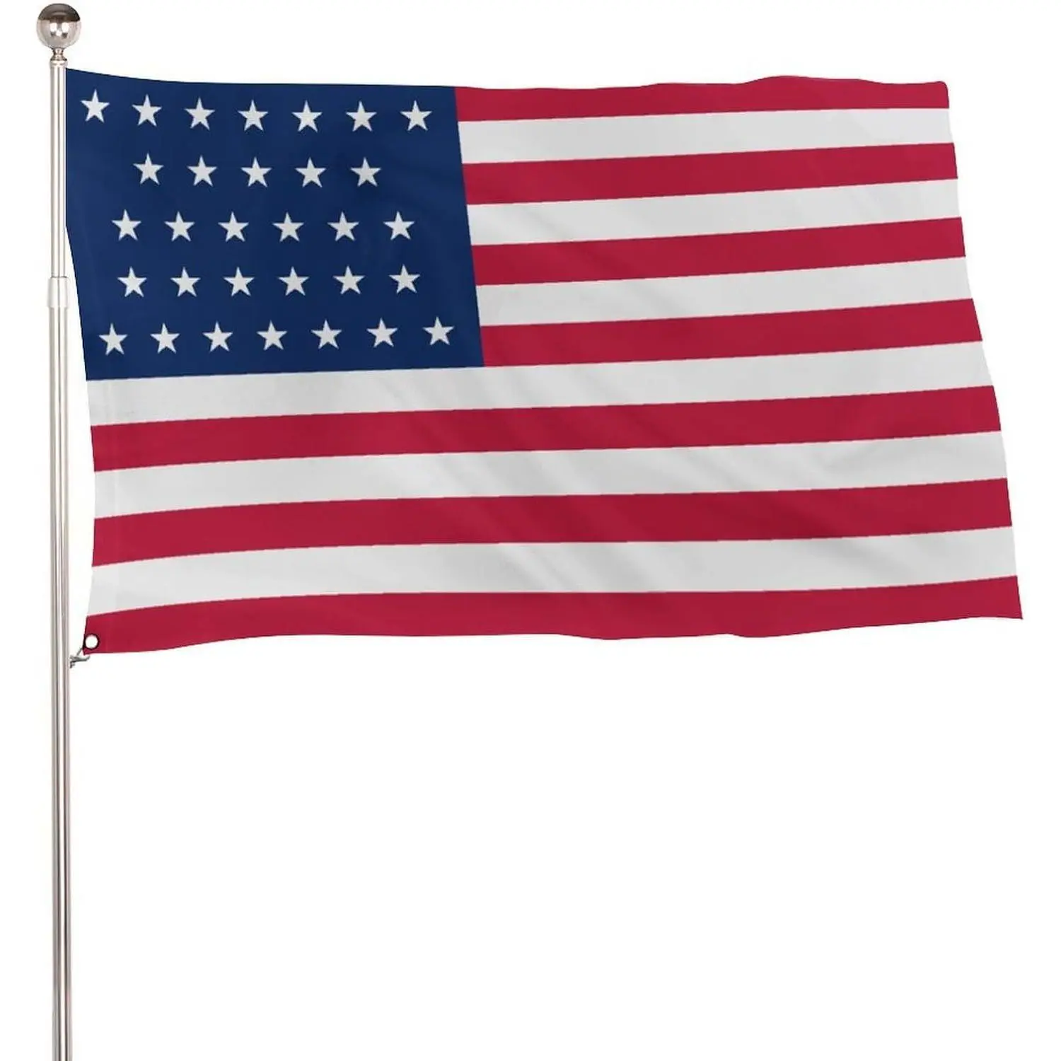 31 Stars United States 1851-1858 Decorative Flag, 5x3 ft Lightweight 115D Polyester Fabric Banner with 2 Metal Eyelets, Banners