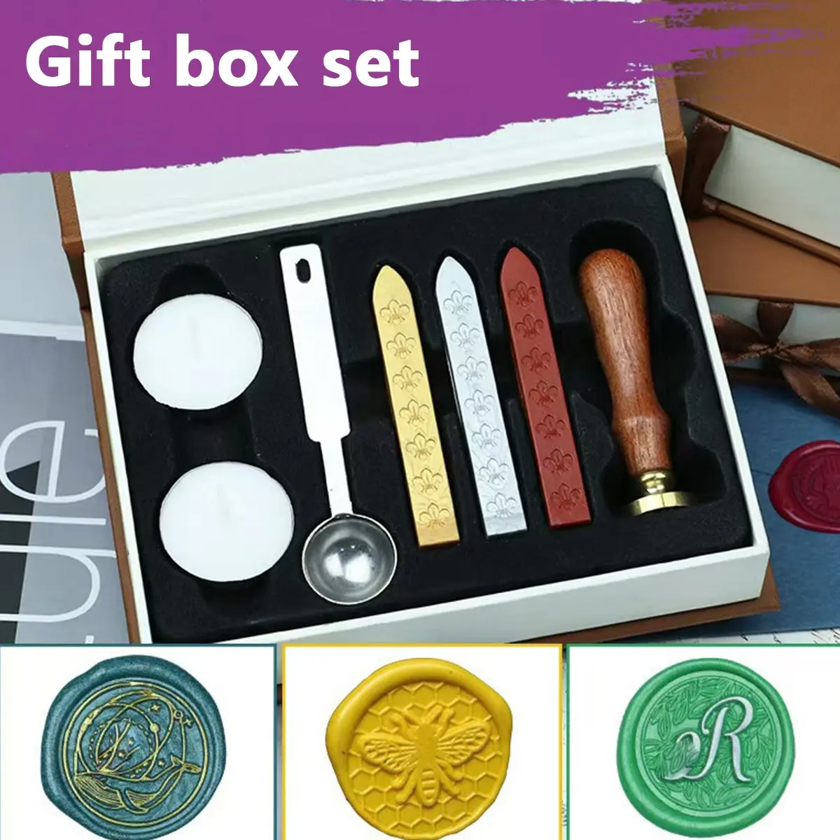 European Vintage Wax Seal Stamp Set, Elegant Wax Seals Gift Box, Perfect for Bottle Closures, High-Quality Wax Seals Collection
