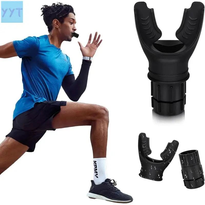 YYT1 Silicone Lung Trainer (2 Pcs) - Unisex Breathing Exerciser for Athletes, ible Form, Compact, Portable Fit, Adjustable Resistance Device to Boost Lung Strength