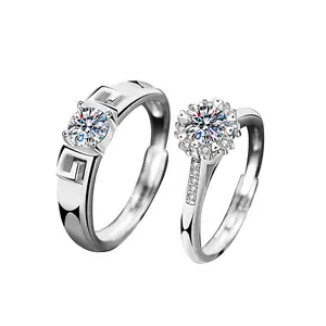 925 Sterling Silver Niche Design Couple Rings - Mozambique Heart-Opening Wedding Rings for Men and Women