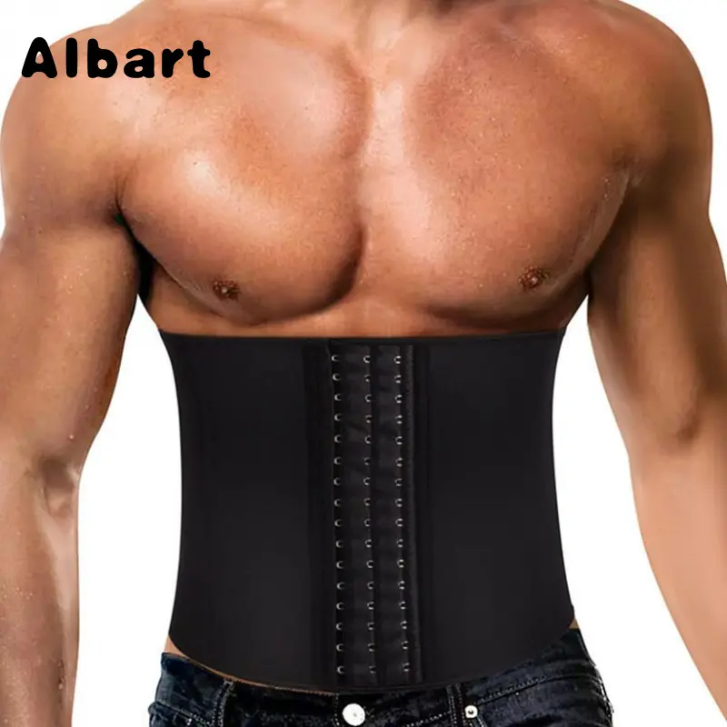 Unisex Men & Women Neoprene Waist Trainer Corset With Yellow Heat Lock Inner Lining, Multi Row Adjustable Hooks Tummy Control Sweat Waist Cincher, Heat Trapping Sauna Waist Shaper For Gym Workout, Daily Body Shaping For Him And Her