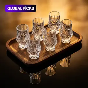 1.35oz (40ml) Luxury Crystal Shot Glass Set of 6, Stylish Whiskey Tasting Cups for Parties, Whiskey Glasses, Whiskey Glass Gift