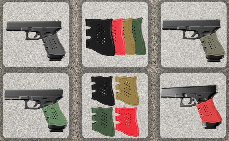 4Pack Glock Grip Pistol Holster Rubber Grip Glove Sleeve Anti-Slip for Glock 17, 19, 19x, 20, 21, 22, 23, 25, 31, 32, 34, 35, 37, 38, 41, 43x, 44, 45, 48 Pistols Accessories