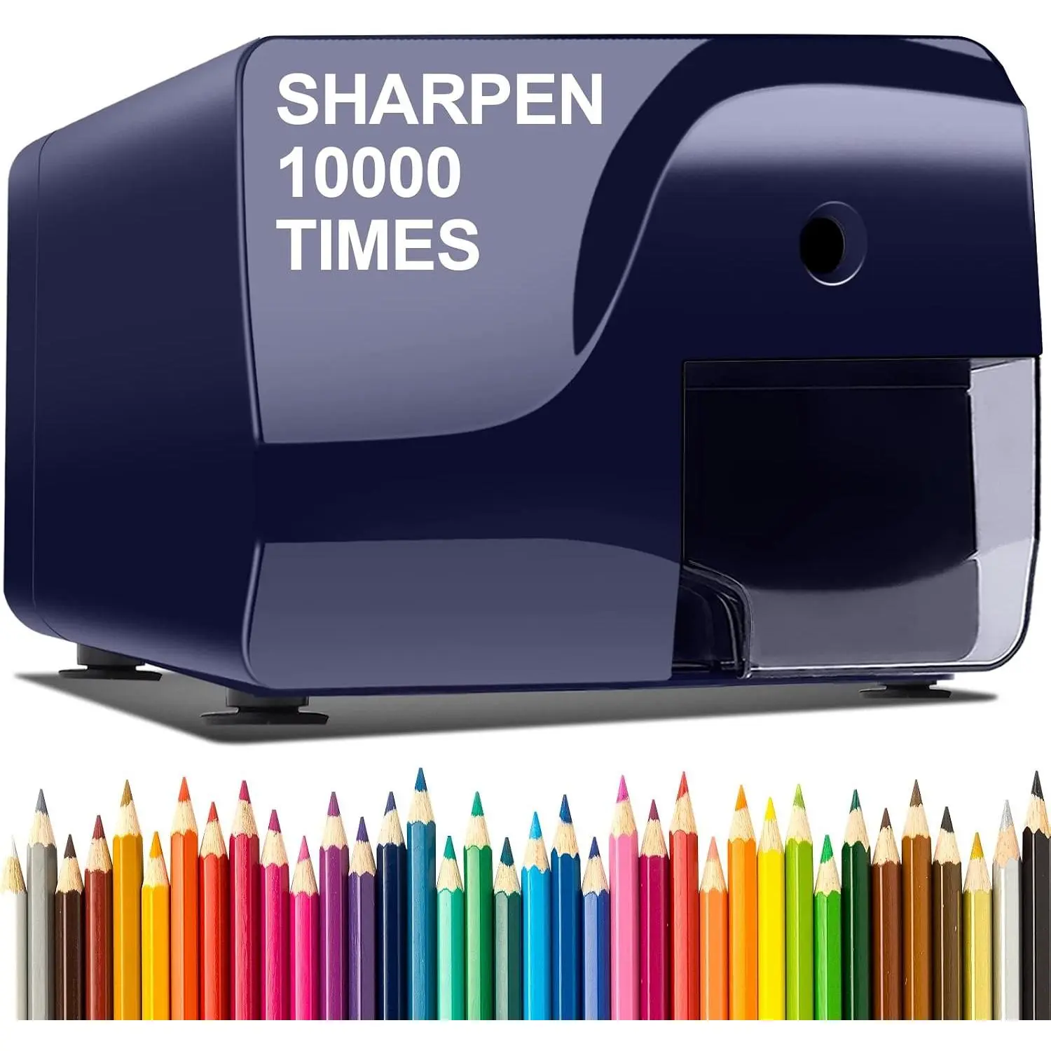 Electric Pencil Sharpener Heavy Duty, Colored Pencil Sharpners for 6-8mm Pencils,  Sharpen in 3-5s, 3 Sharpness Setting, 10,000+ Sharpenings for Classroom, School, , Blue PS107