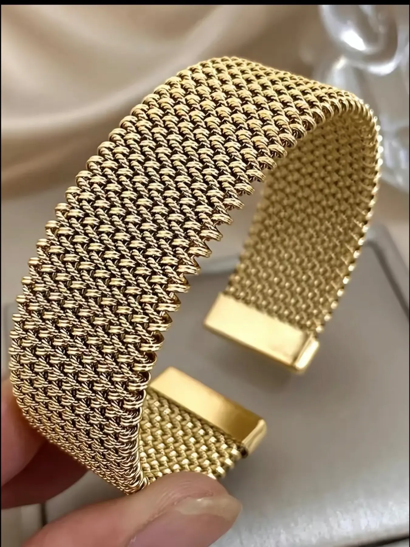 1 pc Vintage Stainless Steel Mesh Bracelet, Metal Bracelet, Fashionable Jewelry for Women & Men, Trendy All-match & Exquisite Jewelry for Birthday Gift, High quality bracelet