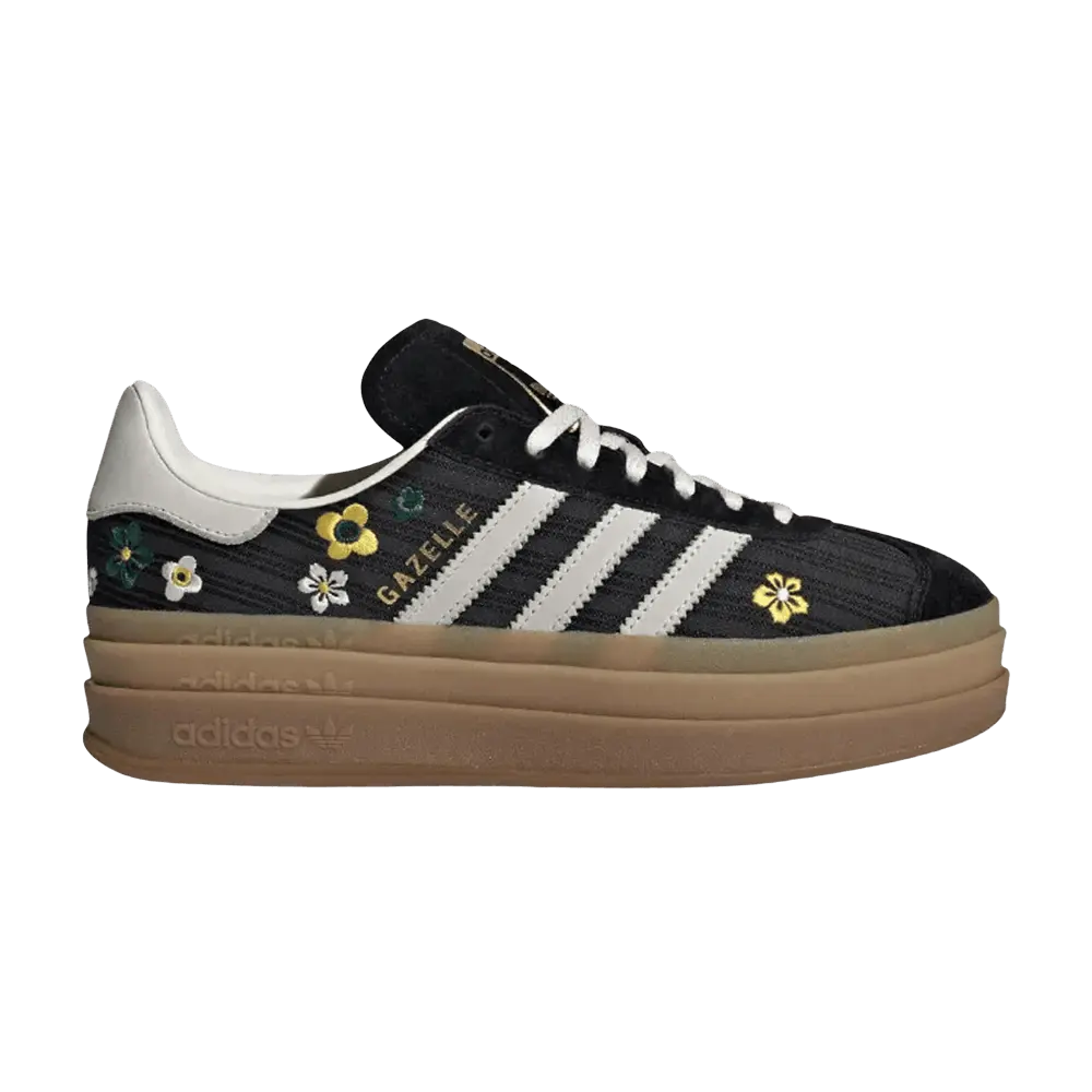Liberty London x adidas Womens Gazelle Bold 'Black Floral' (women's sizes) Black/White/Gum sneakers IH1922