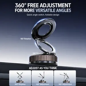 Magnetic Phone Holder for Car Navigation, Vacuum Suction Rotatable Bathroom Desktop Stand, Secure Attachment for Easy Access