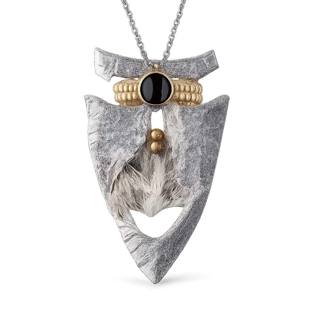 Wolf Pattern Arrow Pendant with Prison Break Cross - Silver Abs Acrylic Chain Jewelry Necklaces, Vintage Casual Wear Fashion Accessories