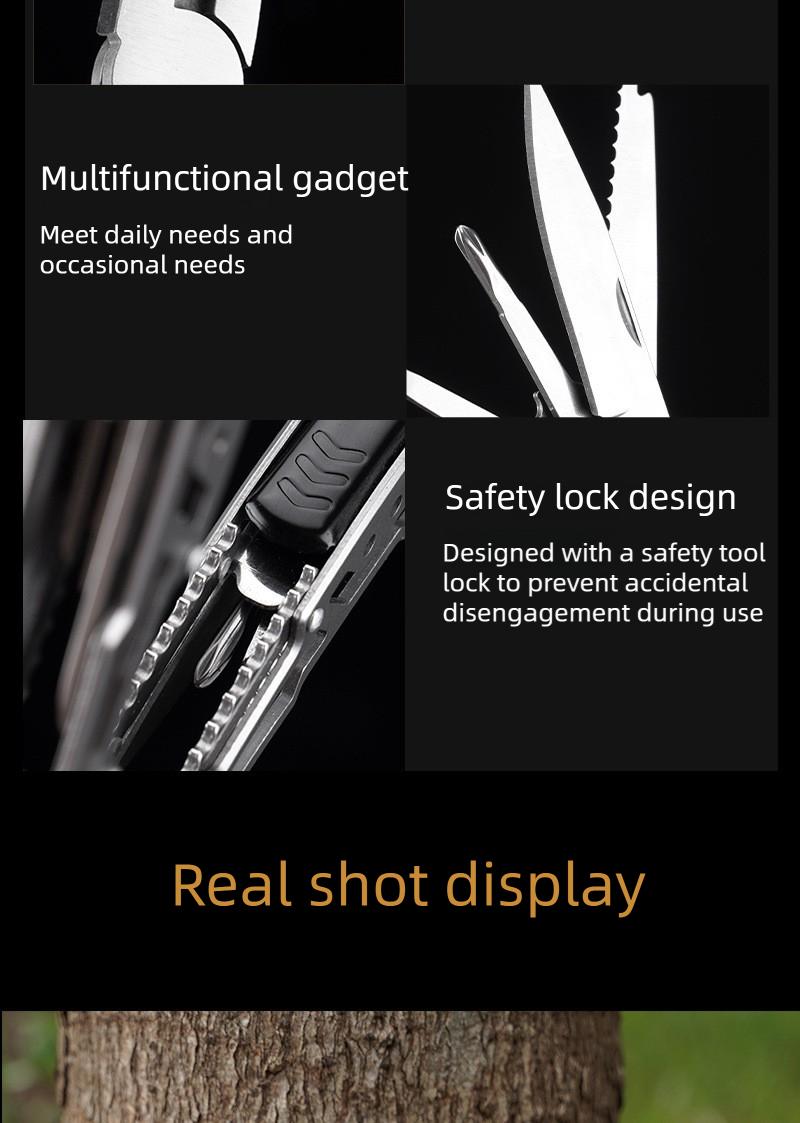 Multifunctional Outdoor Survival Folding Knife Pliers Tool with Seatbelt Cutter for Camping Hiking Emergency and Everyday Carry EDC