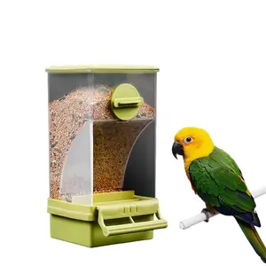 Automatic Feeding Parrot Shell Separator, Anti-Spill Hanging Integrated Food Container, Acrylic Transparent Seed Holder for Small and Medium Birds