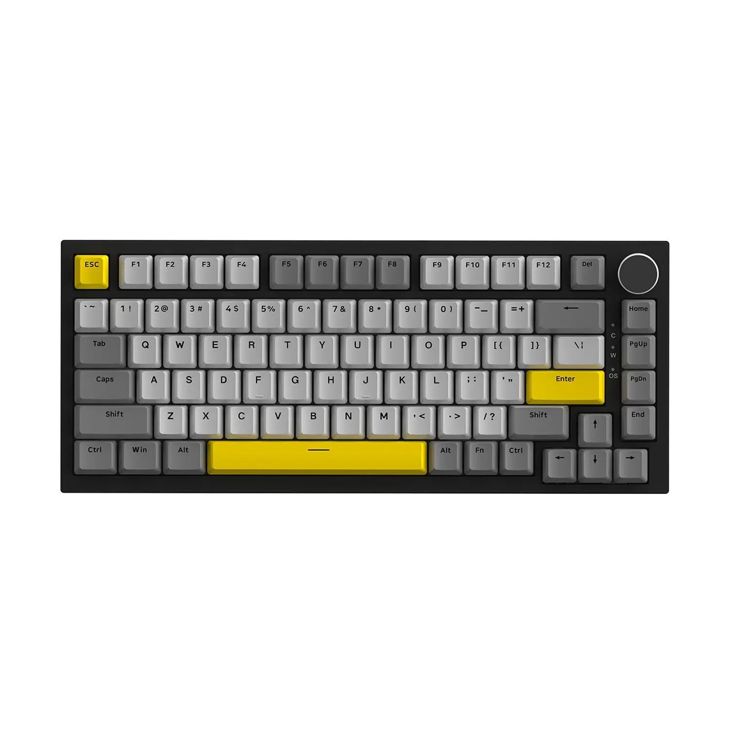 Blackjade Ak820 Wired Gaming Mechanical Keyboard, Multi-Switches, RGB Lighting, Metal Volume Knob, 82-Key Office Keyboard, USB PD Charging