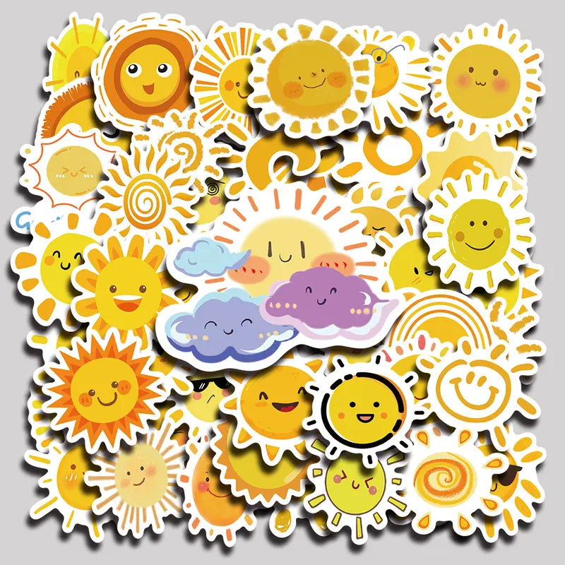 50PCS Sunshine Aesthetic Vinyl Stickers Pack for Laptop Water Bottle Phone Case Skateboard Journal Scrapbook DIY Decoration
