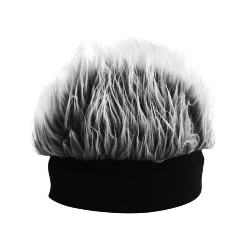 2026 new Hat Handsome Simulation Wig Short Hair Retro Hip Hop Spoon Sugar Free Melon Skin Black Gang Landlord Party Favours 2025 New