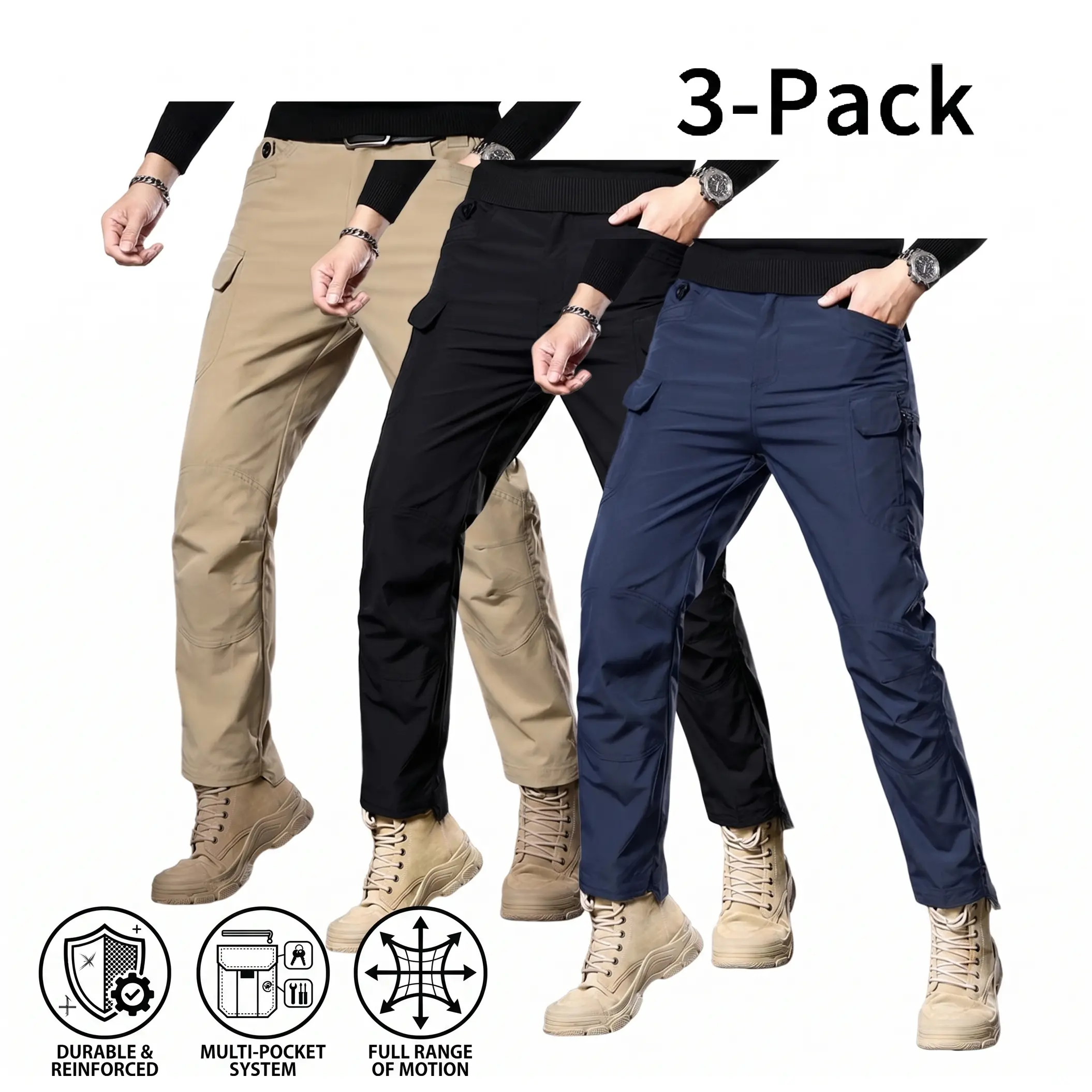 1/3 Pack Mens Stretch Hiking Work Pants Multiple Pockets Tactical Slim Fit Outdoor Trousers Knee Cut Design for Men loose-fit  jogging season comfortable relaxed breathable camo print pant summer  pant casual athletic pant summervibes 2-pack long pant
