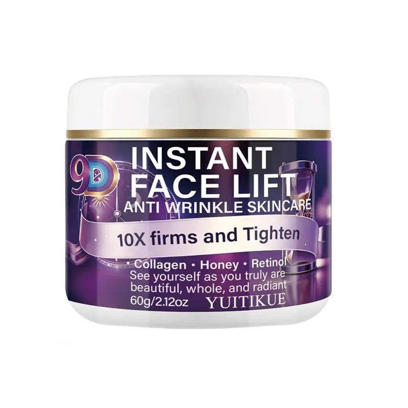 Yuitikue 9D Anti-Wrinkle Face Cream 60g, Honey Collagen Retinol Niacinamide Hyaluronic Acid Vitamin E, Tighten Skin, Moisture, Repair, Brighten