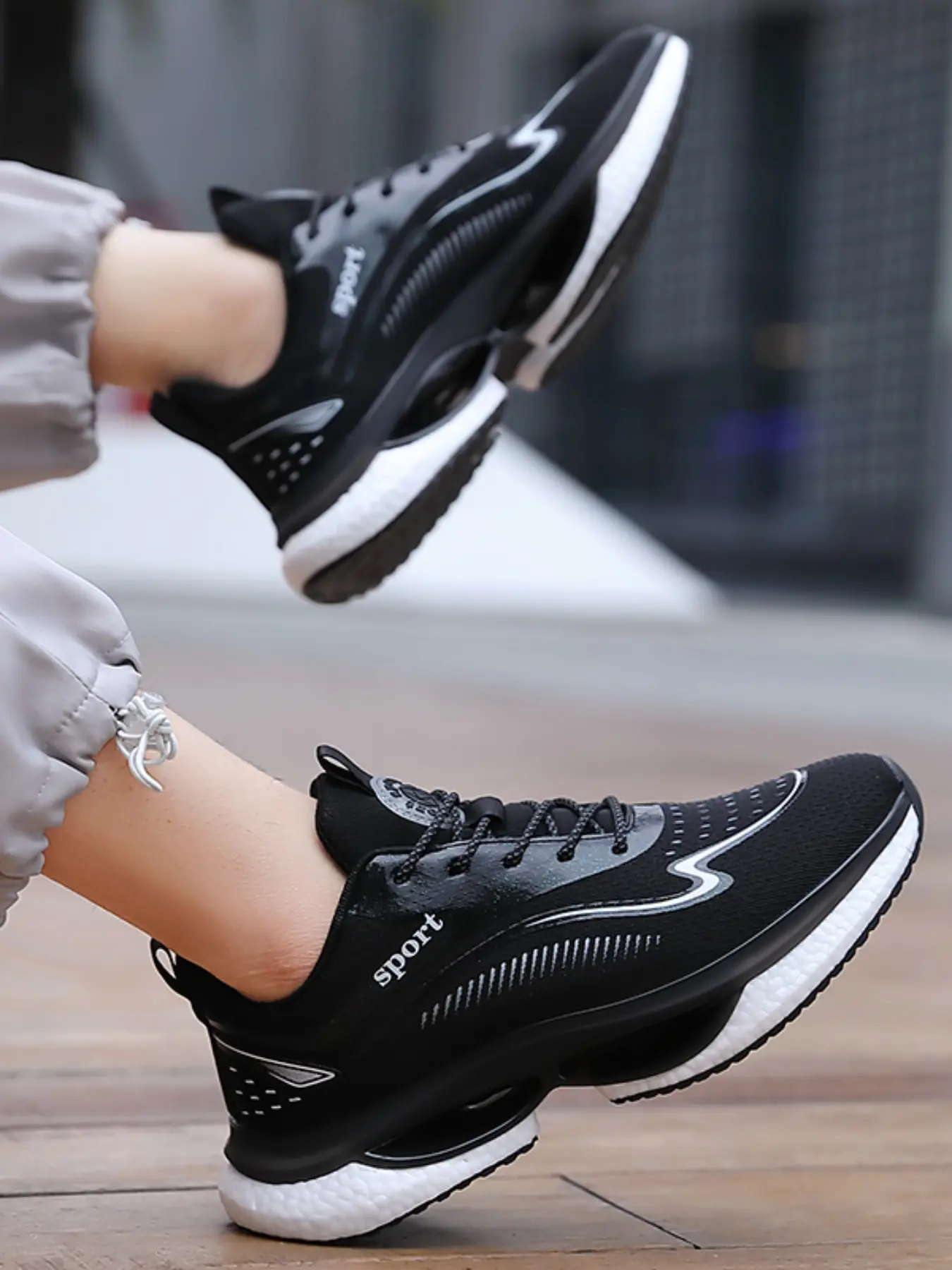 Spring New Fashion Women's Couple Casual Sports Shoes, Road Running Shoes, Sporty Style, All Seasons, Textile Upper, Rubber Sole