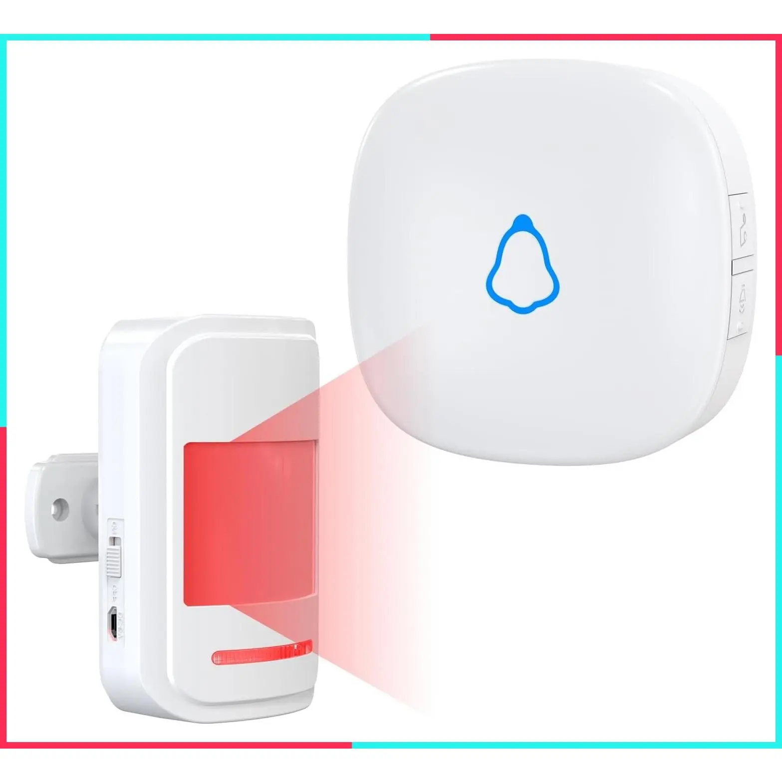 Wireless Motion Sensor Door Chime Alarm, Indoor Motion Detector, White